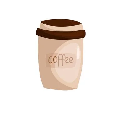 Coffee mug, Caffeinated beverage. Paper coffee cup Stock Illustration