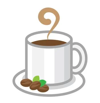 Coffee mug with Coffee beans and Smoke, Coffee cup イラスト素材