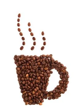 Coffee Mug of coffee beans Stock Photos