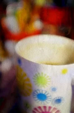 Coffee mug with colorful background Stock Illustration