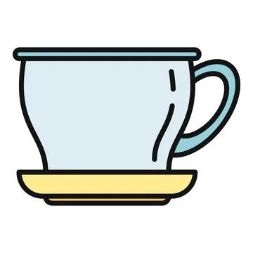 Coffee mug with handle on saucer vector illustration Illustration