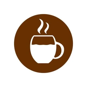 Coffee mug icon on a label Illustrazione stock
