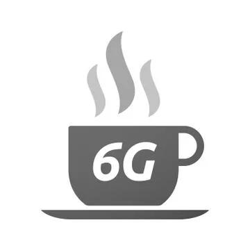 Coffee mug icon with    the text 6G Stock Illustration