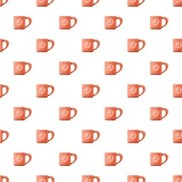 Coffee mug pattern for cafe branding and decor Stock Illustration