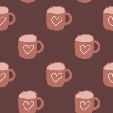 Coffee Mug Pattern cup mug hot drink Illustrazione stock