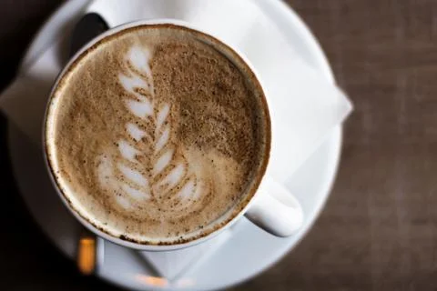 Coffee Mug with Pattern. Top View Stock Photos
