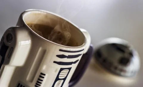 Coffee mug robot Stock Photos
