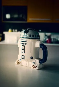 Coffee mug robot Stock Photos