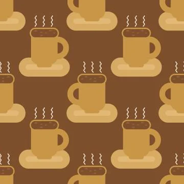 Coffee mug seamless pattern. cup of hot drink background Stock Illustration