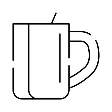 Coffee mug simple line art icon design 스톡 일러스트