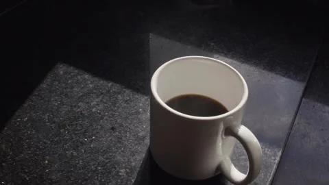 Coffee mug on the table Stock Footage 296603715