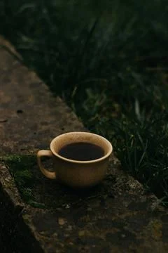 Coffee mug on the table Stock Photos