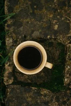 Coffee mug on the table Stock Photos