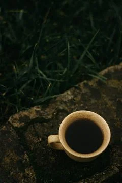 Coffee mug on the table Stock Photos