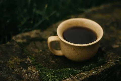 Coffee mug on the table Stock Photos