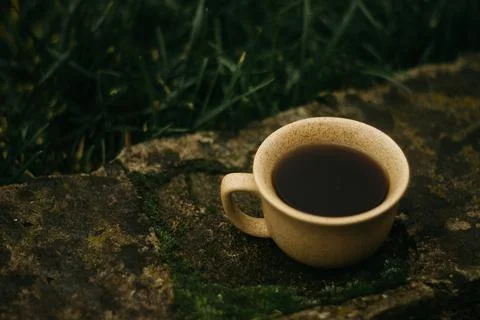 Coffee mug on the table Stock Photos