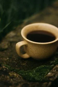 Coffee mug on the table Stock Photos