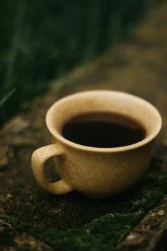 Coffee mug on the table Stock Photos