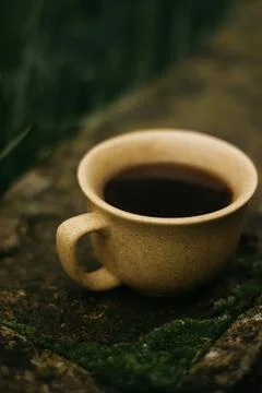 Coffee mug on the table Stock Photos