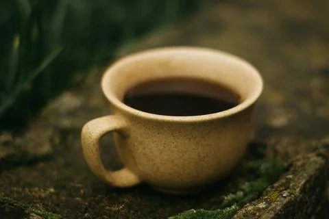 Coffee mug on the table Stock Photos