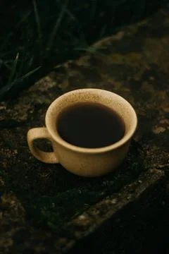Coffee mug on the table Stock Photos