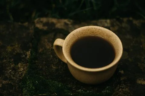 Coffee mug on the table Stock Photos