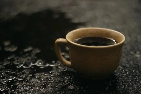 Coffee mug on the table Stock Photos