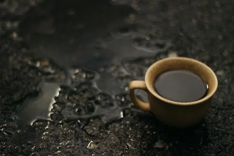 Coffee mug on the table Stock Photos
