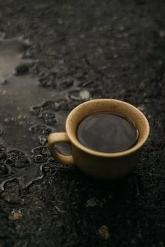 Coffee mug on the table Stock Photos