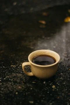 Coffee mug on the table Stock Photos