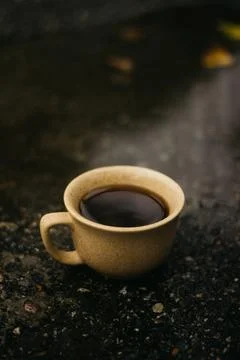Coffee mug on the table Stock Photos