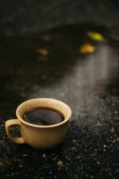 Coffee mug on the table Stock Photos