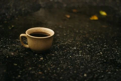 Coffee mug on the table Stock Photos