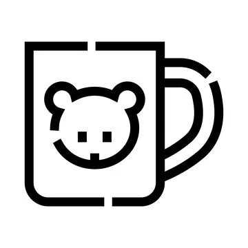 Coffee mug with teddy bear face icon Stock Illustration