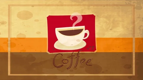 Coffee mug of unusual form like split in half with curled vapor coming out of Stock Footage 129642168