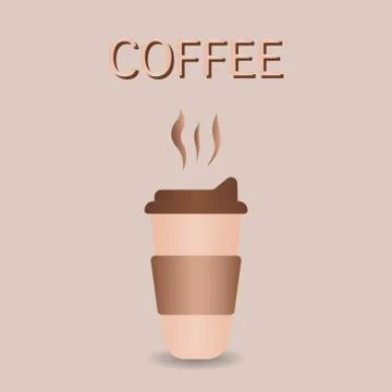 Coffee mug vector icon. The symbol of coffee break. Rest in a cafe. Illustration Stock Illustration