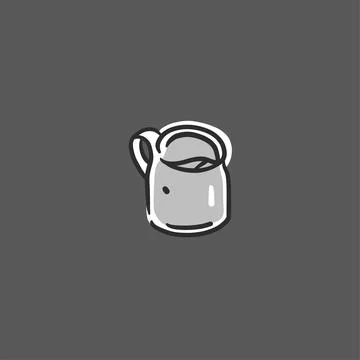 Coffee Mug Vector Illustration, Hand Drawn Hot Drink Cup, Minimal Cafe Beverage Stock Illustration