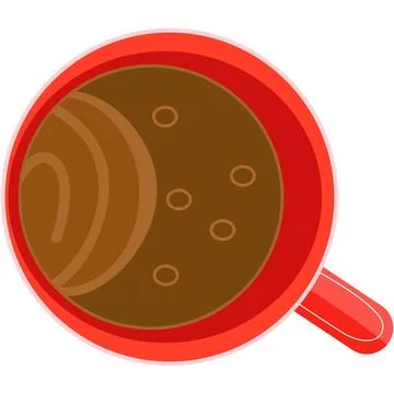 Coffee mug vector isolated cup icon top view Stock Illustration