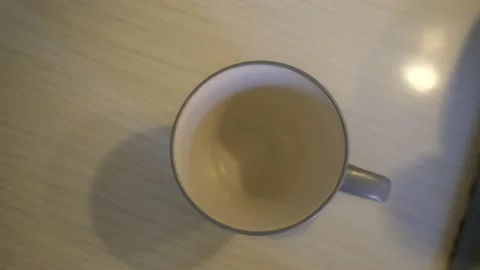 Coffee in a mug. View from above. Stock Footage 150623695