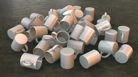 Coffee Mugs 4k Stock Footage 198082829