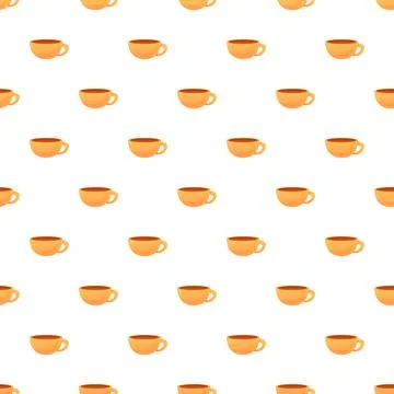 Coffee mugs pattern creating a morning beverage background Illustrazione stock