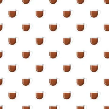 Coffee mugs pattern repeating on white background Stock Illustration