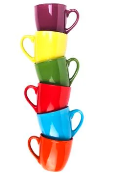 Coffee Mugs Pile Stock Photos