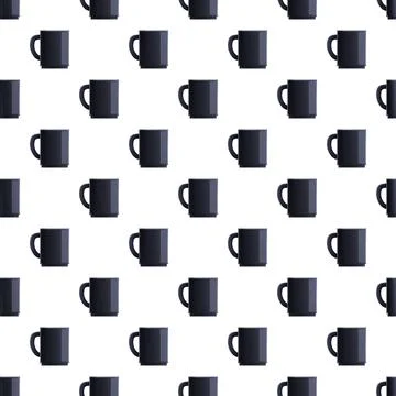 Coffee mugs seamless pattern wallpaper background Illustration