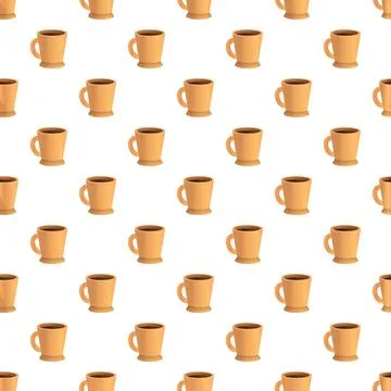 Coffee mugs seamless pattern wallpaper background design Stock Illustration