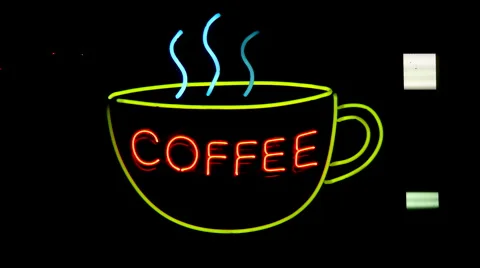 Coffee Neon Sign. Stock Footage 57676533