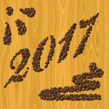 Coffee new year 2017 generated texture background Stock Illustration