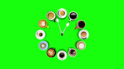 Coffee O Clock greenscreen Stock Footage 178589637