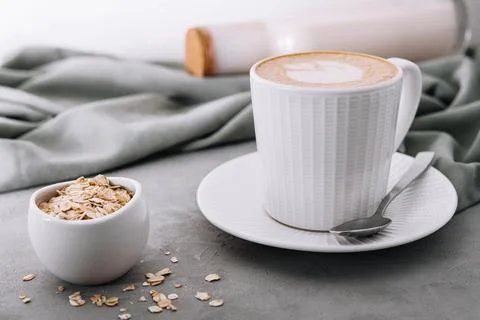 Coffee with oatmeal beans ?lose up Stock Photos