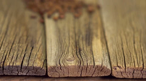 Coffee On Old Wood Table Background Video stock 63091600